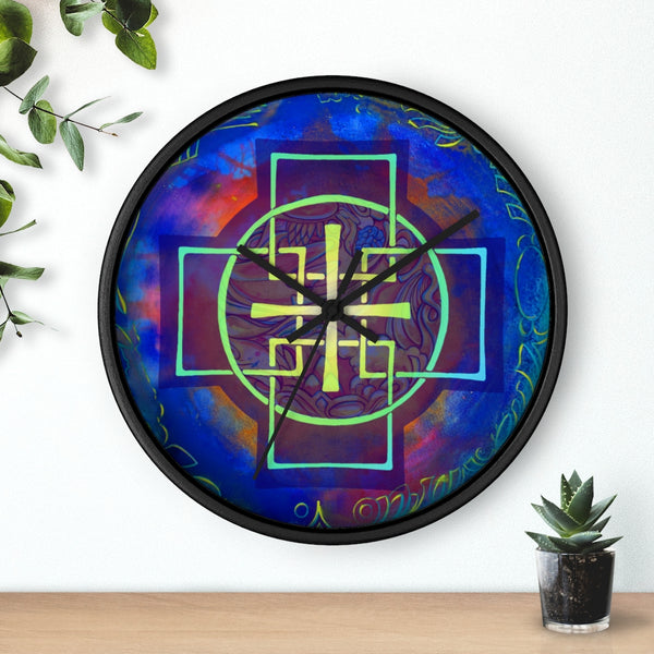 Blue Swedenborg Cross - Wall clock