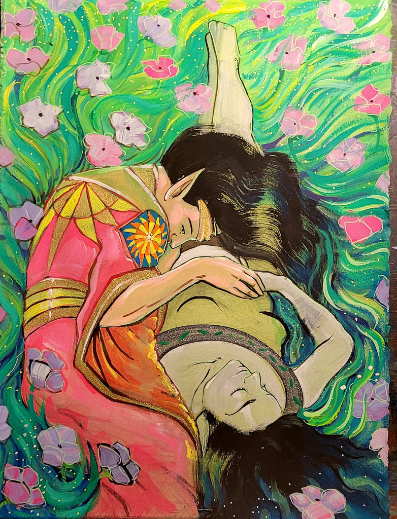 Death in the Garden of Dreams - 11x16 - original painting