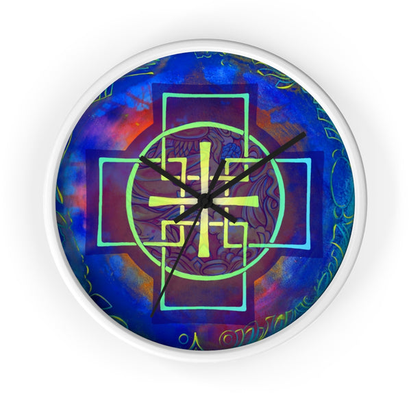 Blue Swedenborg Cross - Wall clock