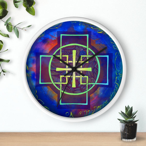 Blue Swedenborg Cross - Wall clock