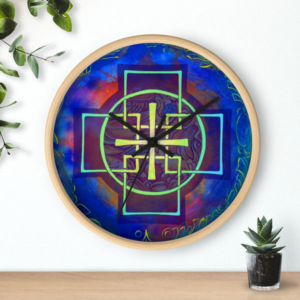 Blue Swedenborg Cross - Wall clock